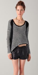 Helmut Lang Mixed Knit Scoop Neck Sweater