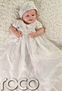 Baby Girls Ivory Dress Traditional Baptism Gown Christening Dresses 0