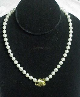 Georg Jensen 18K Yellow Gold Genuine Pearl Necklace Pre Owned Estate