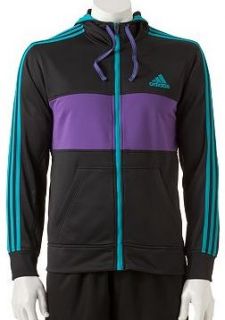 New Adidas ClimaLite Flex Jacket Mens All Sizes Black Power Purple