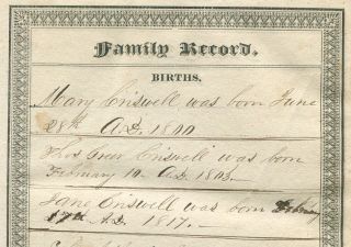 1830 Boston Bible Criswell Records Franklin County PA