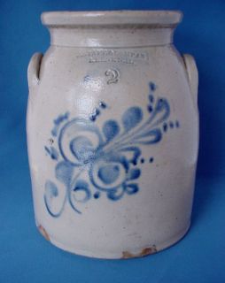 Taft Keene New Hampshire Decorated Stoneware Preserve Crock Jar