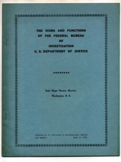 Edgar Hoover Work Functions Federal Bureau of Investigation FBI 1935