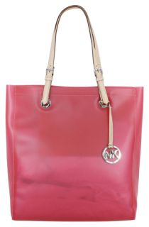 Michael Kors Jet Set North South Tote Bag Frosted Neon Pink Jelly New