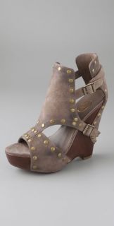 Ash Lovely Suede Wedge Sandals with Studs
