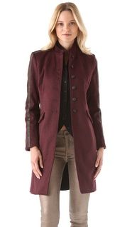 rag bone maharaja coat w leather stripe $ 626 50