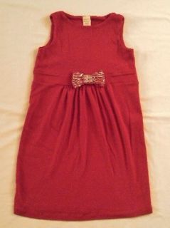 Crewcuts J Crew Girls Red Cotton Christmas Holiday Sequin Bow Dress