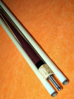 Jacoby RARE Custom Pool Cue 2 Shafts Leather Super Sharp Splice Points