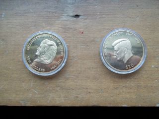  liberia gold platd coins john F kennedy and jacqueline bouvier k