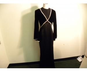 Vintage Jacques Fath Velvet Silk Black Gown 8 40