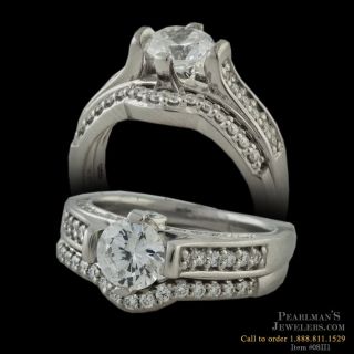 Jaffe Platinum Diamond Wedding Ring Set Size 7