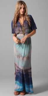 Twelfth St. by Cynthia Vincent Flutter Sleeve Maxi Dress