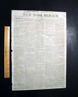 1811 NEW YORK HERALD James Madison & New Haven CT Connecticut