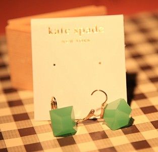 Kate Spade Jade Emerald Green Crystal Clip Earrings *U.S Seller* Gift