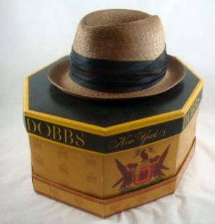 Vintage Knox N.Y. Stingy Brim Straw Beige Panama Fedora Hat With Box
