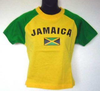 Jamaica Flag Green Yellow Rasta Soccer Jersey T Shirt
