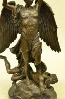 Bronze Marble Statue Archangel St Michael Police Saint Sculpture