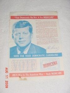 John F Kennedy Medicare Signed Swainson Flyer JFK