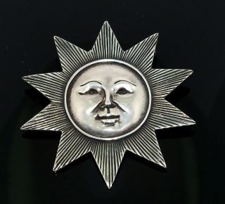James Avery RARE Retired Large Sun Sterling Silver 925 Pin Brooch