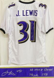 JAMAL LEWIS Signed Ravens Jersey w/SB XXXV Champs, 103 Yds 1 TD