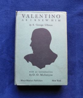 Rudolph Valentino Biography 1926 1st Ed in Dust Jacket