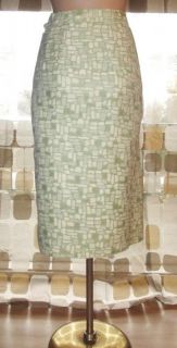  Jackie O Mod Op Art Skirt Jacket Dress Suit Set Sage Green M L