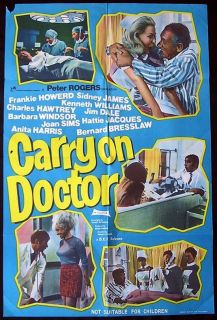 Carry on Doctor 67 Sid James Kenneth Williams 1S Poster