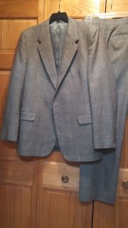 Mens James Edmond Gray 100 Wool Tweed Suit Jacket and Pants
