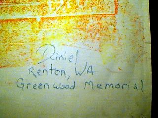 Jimi Hendrix Greenwood Memorial Gravestone Rubbing Created by Daniel