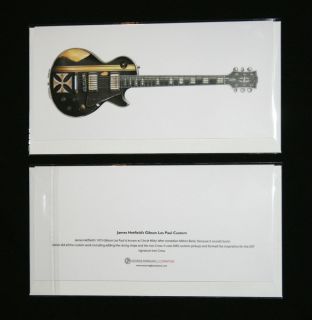 James Hetfields Gibson Les Paul Iron Cross Greeting Card DL Size