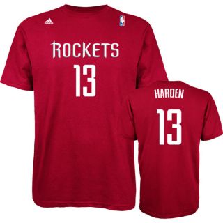 Houston Rockets James Harden Red Name and Number Jersey T Shirt Player