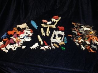 118 Pieces Vintage Plastic Farm Animals from The Late 1960s ♥life