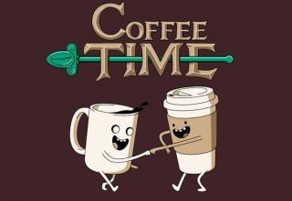  COFFEE TIME Adventure Time Shirt XXL Finn Jake T shirt Cartoon Network