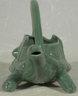 McCoy Ceramic Green Turtle Watering Pitcher Planter