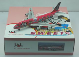 JAL B747 400 Special Disney Pink Diecast Models Bigbird Models Scale 1