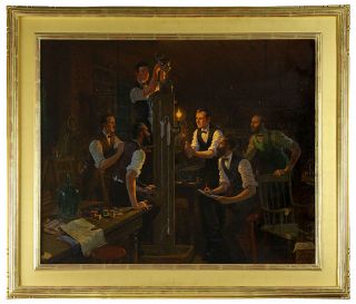An Oil Painting Illustration of Thomas Edison, James Calvert Smith