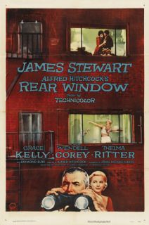 Rear Window Movie Poster James Stewart RARE Vintage 2