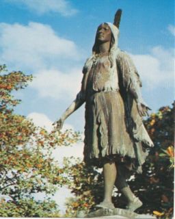 Jamestown VA Pocahontas Indian Princess Postcard