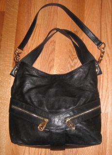 Michael Kors Jamesport Black Leather Large Shoulder Tote Bag