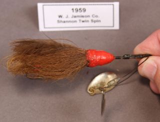 Jamison Shannon Twin Spin Fishing Lure Jig 4 Red Brown Vintage 1959