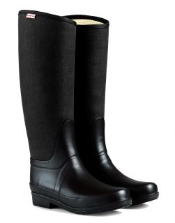 Hunter Ladies Regent St James Canvas Wellington Boots Black