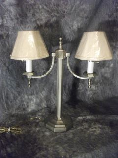 Murray Feiss Pewter Linen 2 Light 20 Table Lamp