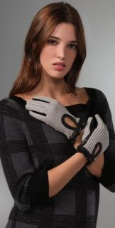Juicy Couture Crochet and Leather Gloves