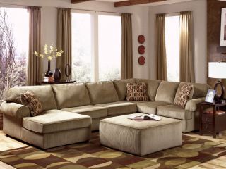 CARLSON CONTEMPORARY MICROFIBER SOFA COUCH CHAISE SECTIONAL SET LIVING
