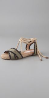 Charlotte Ronson Canvas Espadrille Flat Sandals
