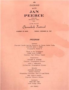 Tenor Jan Peerce Signed Inscribed Program 1967