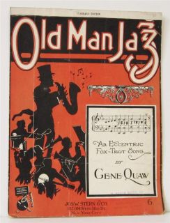 1920 Old Man Jazz Piano Vocal Sheet Music Excentric Fox Trot Band
