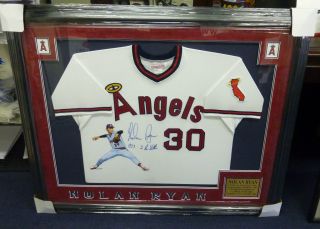 Nolan Ryan Signed Custom Painted Framed Angels Jersey JSA COA 1973 2