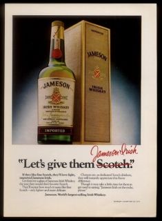 1980 John Jamesons Irish Whiskey Bottle Box Photo Vintage Print Ad