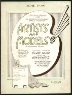 Artists and Models 1923 Some How Broadway Sheet Music